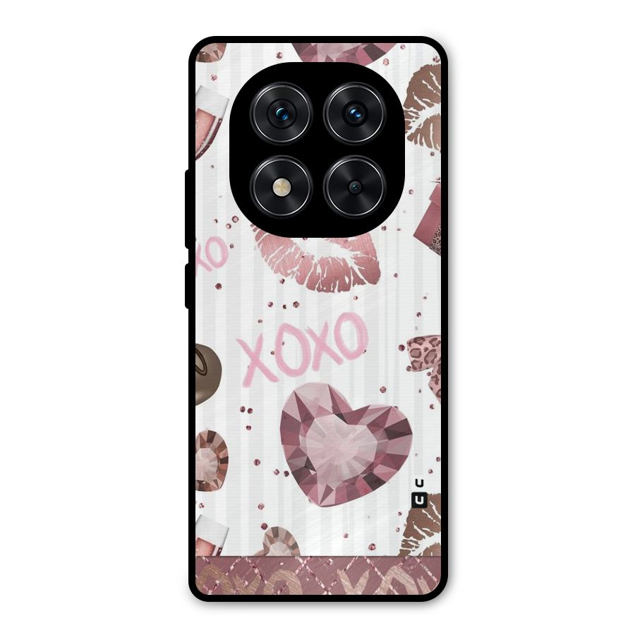 Wine Lip xoxo Metal Back Case for Redmi Note 14 Pro 5G