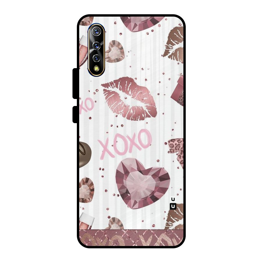 Wine Lip xoxo Metal Back Case for Vivo S1
