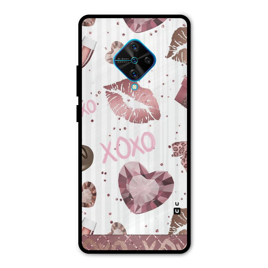 Wine Lip xoxo Metal Back Case for Vivo S1 Pro