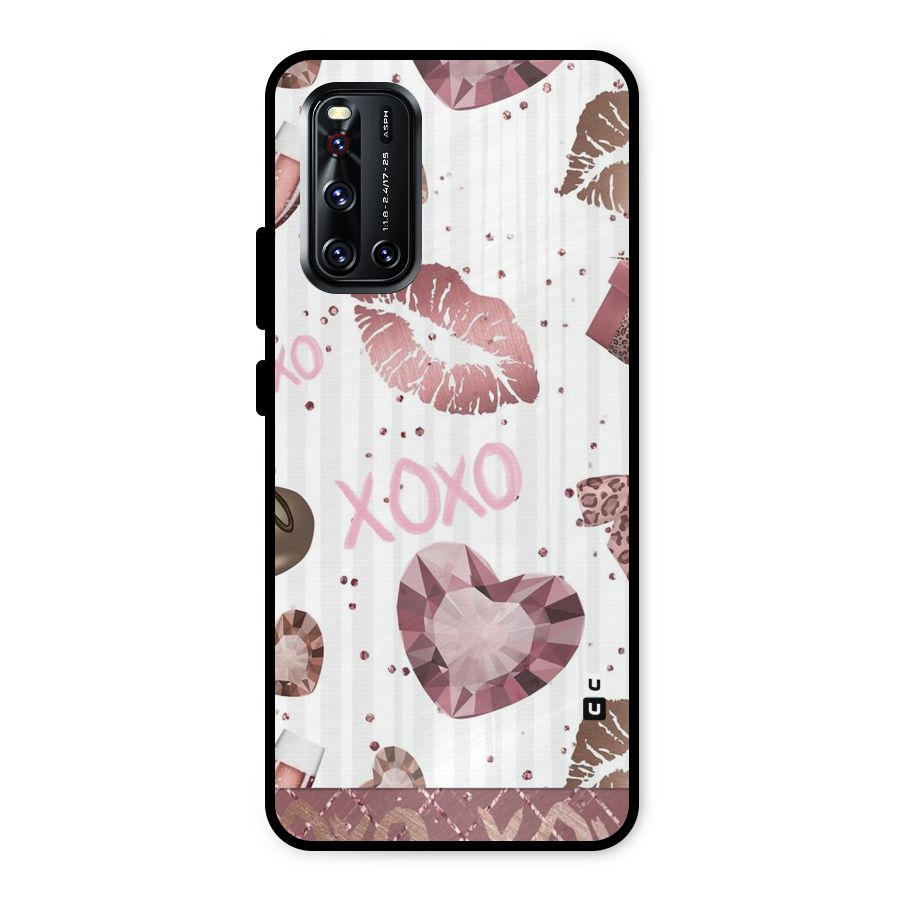 Wine Lip xoxo Metal Back Case for Vivo V19