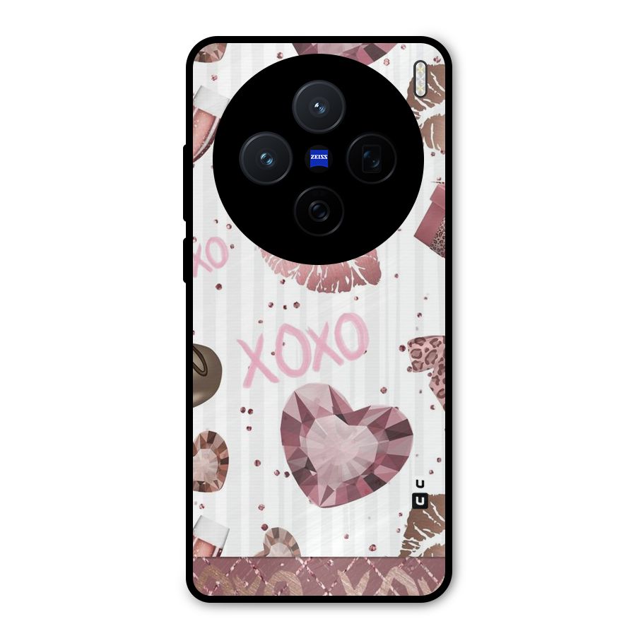 Wine Lip xoxo Metal Back Case for Vivo X200