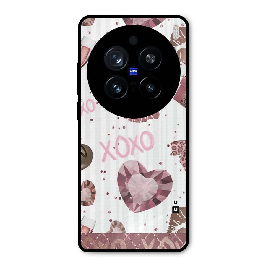 Wine Lip xoxo Metal Back Case for Vivo X200 Pro