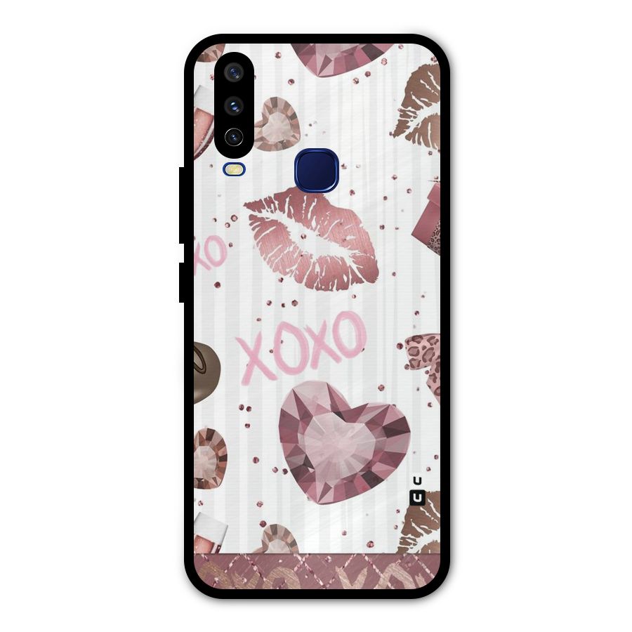 Wine Lip xoxo Metal Back Case for Vivo Y15