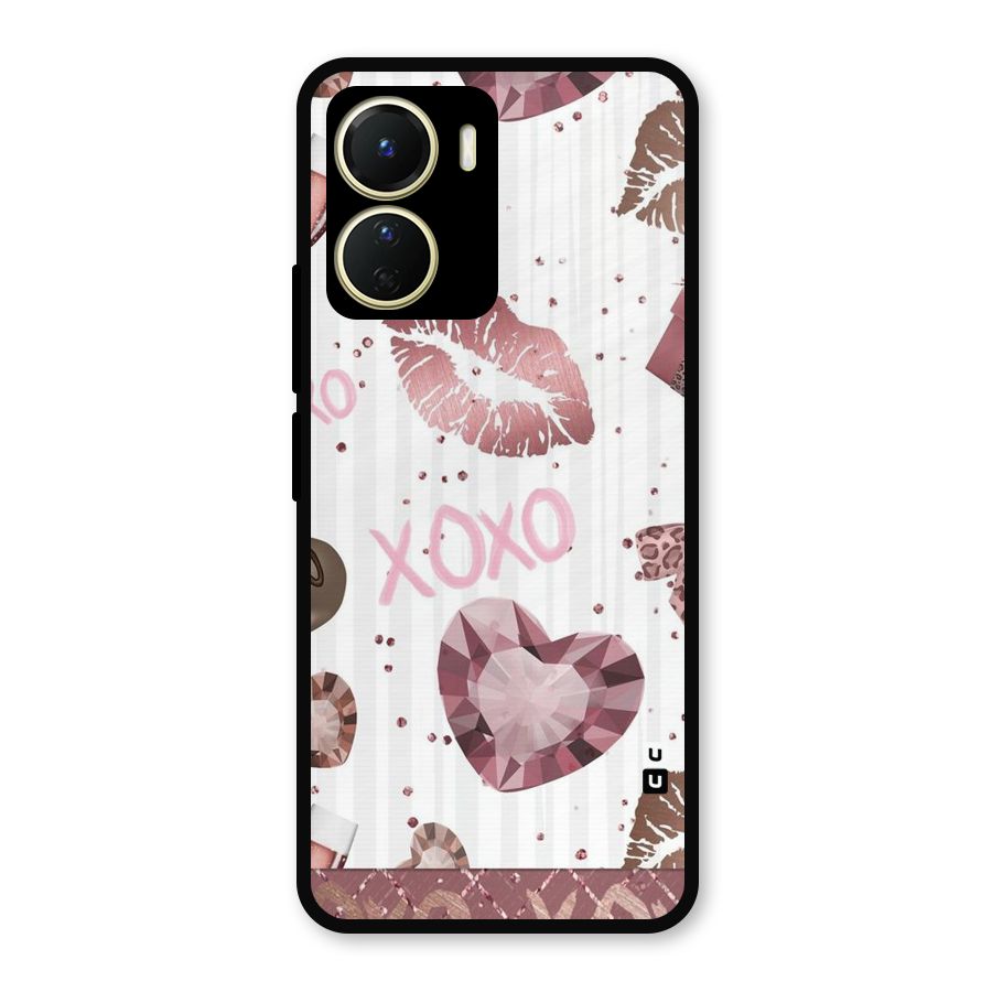 Wine Lip xoxo Metal Back Case for Vivo Y16