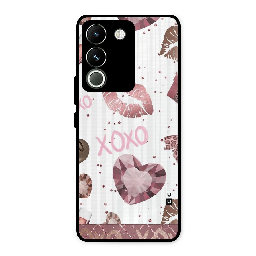 Wine Lip xoxo Metal Back Case for Vivo Y200