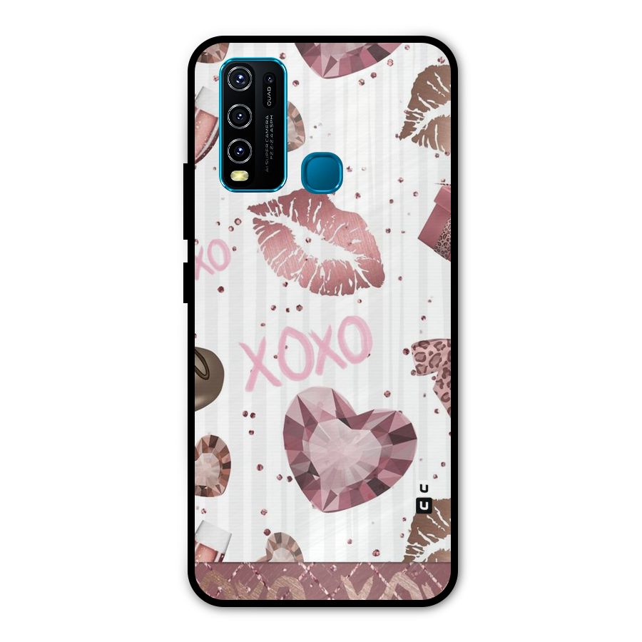 Wine Lip xoxo Metal Back Case for Vivo Y30