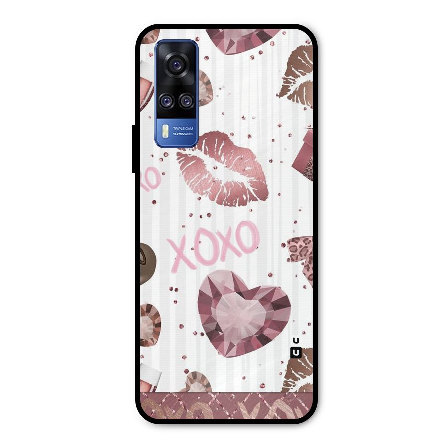 Wine Lip xoxo Metal Back Case for Vivo Y31