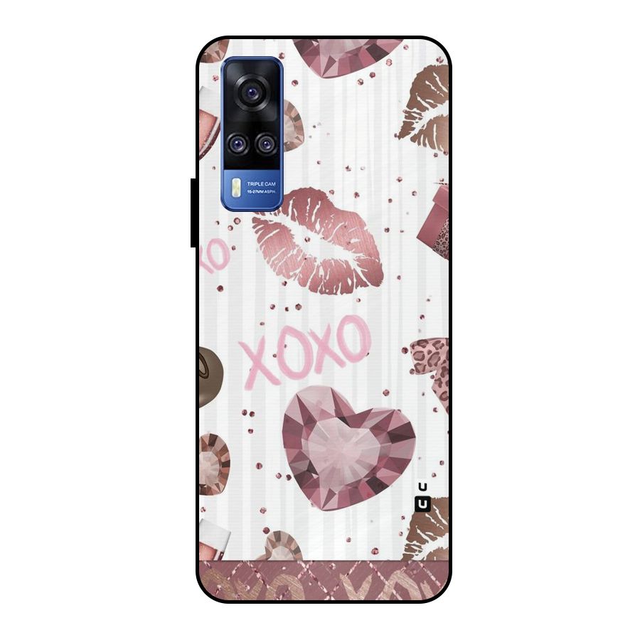 Wine Lip xoxo Metal Back Case for Vivo Y51
