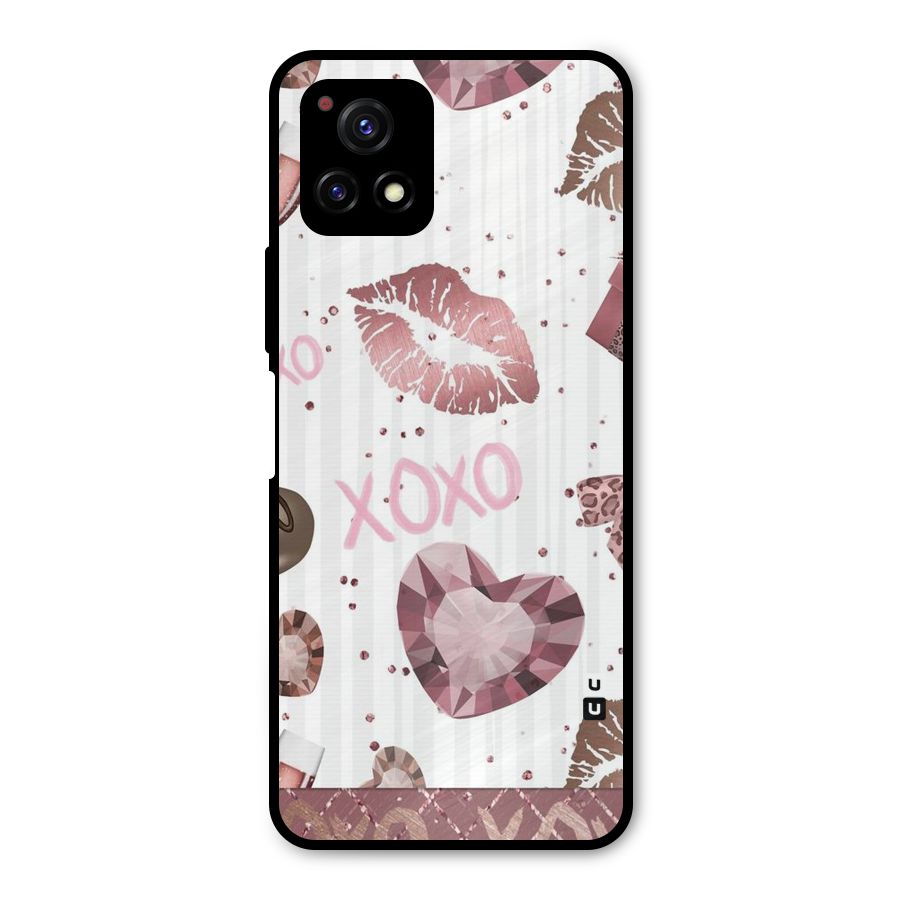 Wine Lip xoxo Metal Back Case for Vivo Y72 5G