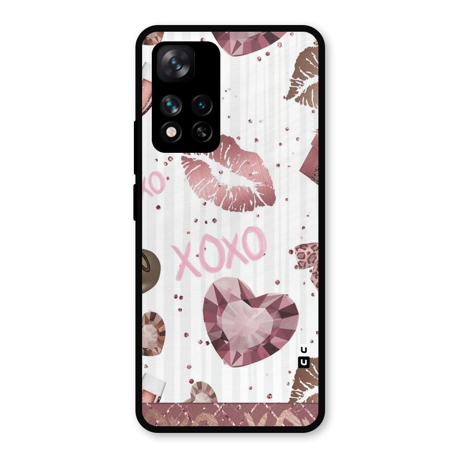 Wine Lip xoxo Metal Back Case for Xiaomi 11i Hypercharge 5G