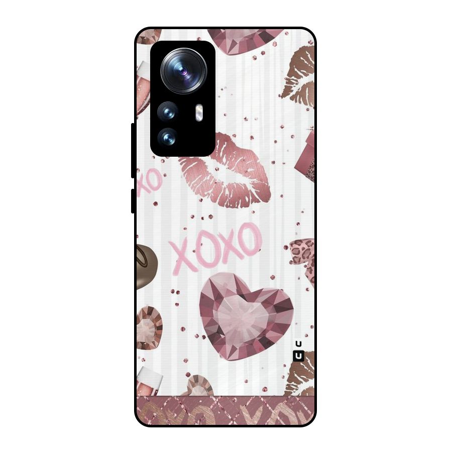 Wine Lip xoxo Metal Back Case for Xiaomi 12 Pro