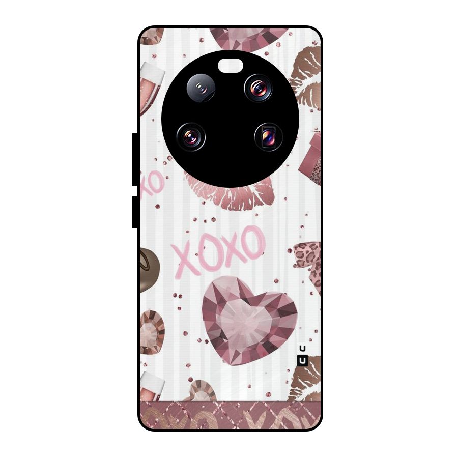 Wine Lip xoxo Metal Back Case for Xiaomi 13 Ultra