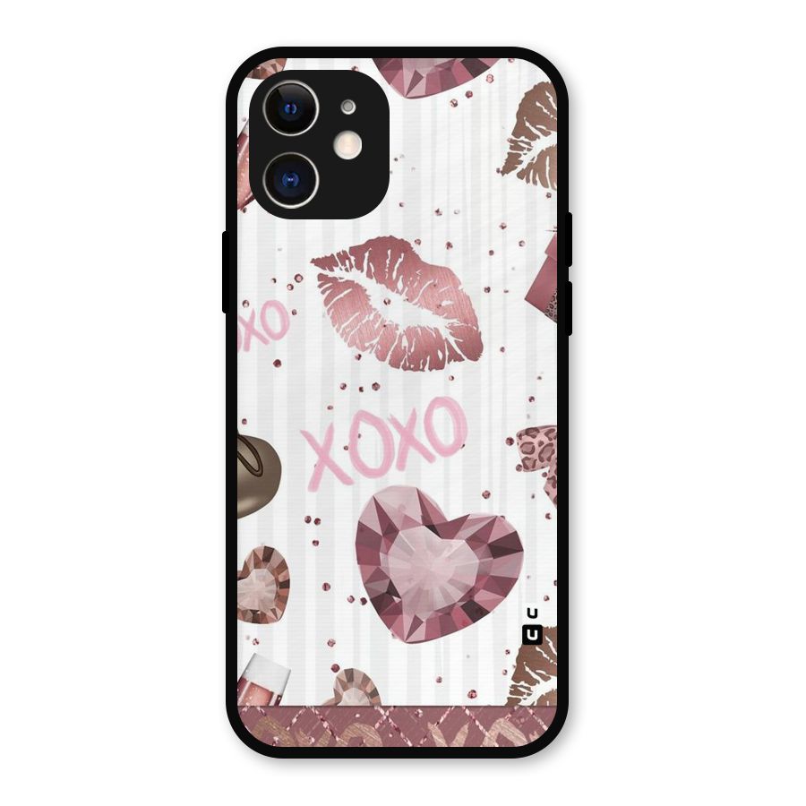 Wine Lip xoxo Metal Back Case for iPhone 12