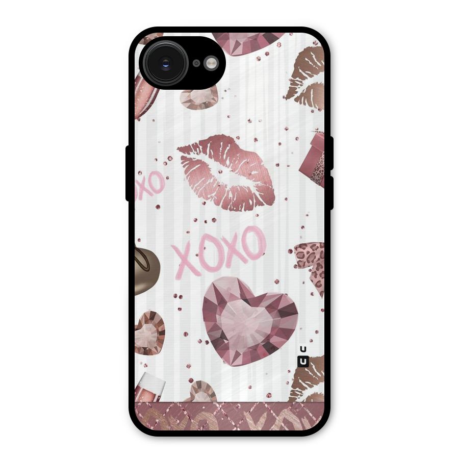 Wine Lip xoxo Metal Back Case for iPhone 16e