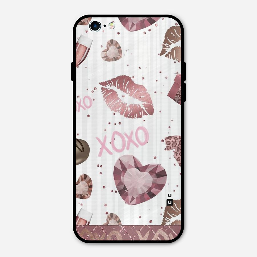 Wine Lip xoxo Metal Back Case for iPhone 6 6s