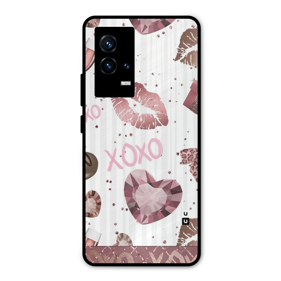 Wine Lip xoxo Metal Back Case for iQOO 9 5G