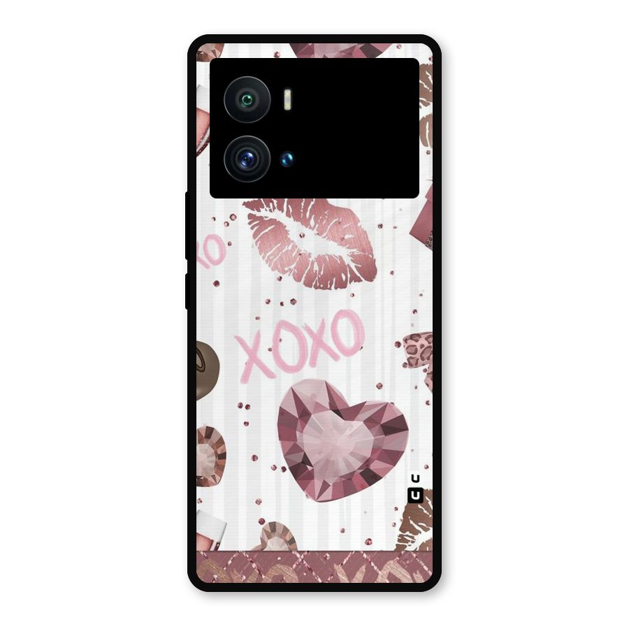 Wine Lip xoxo Metal Back Case for iQOO 9 Pro