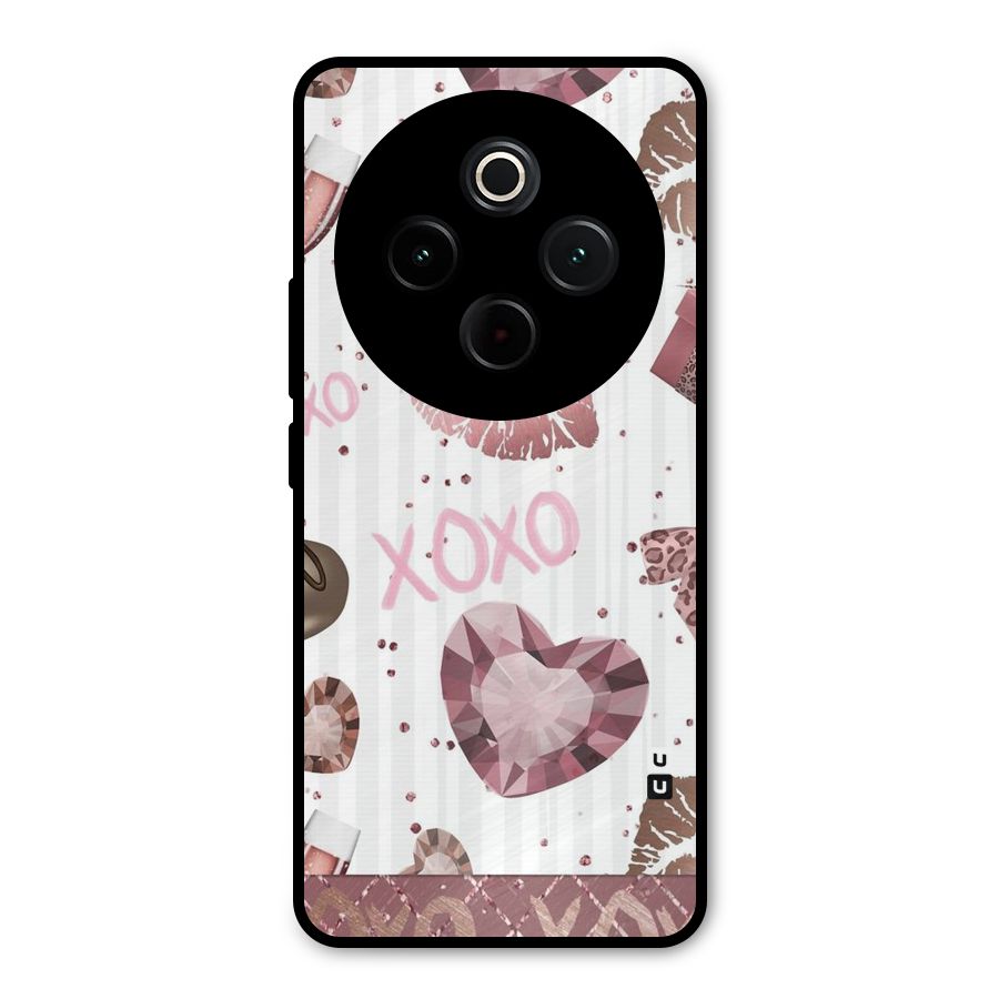 Wine Lip xoxo Metal Back Case for iQOO Z10