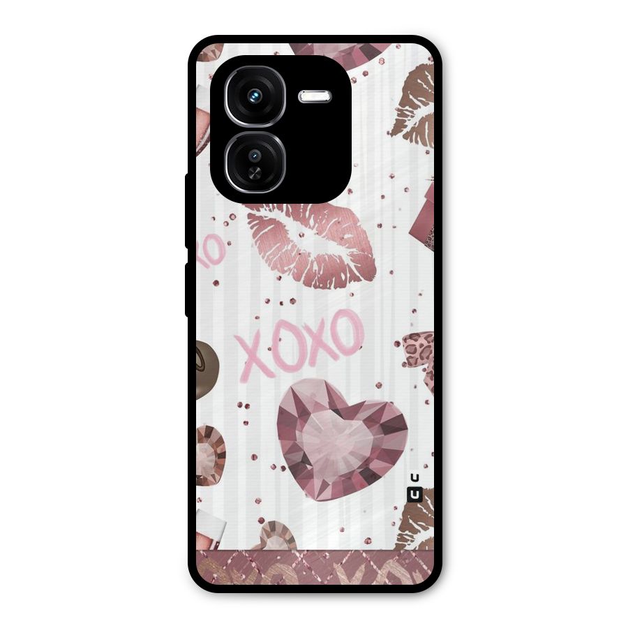 Wine Lip xoxo Metal Back Case for iQOO Z9x