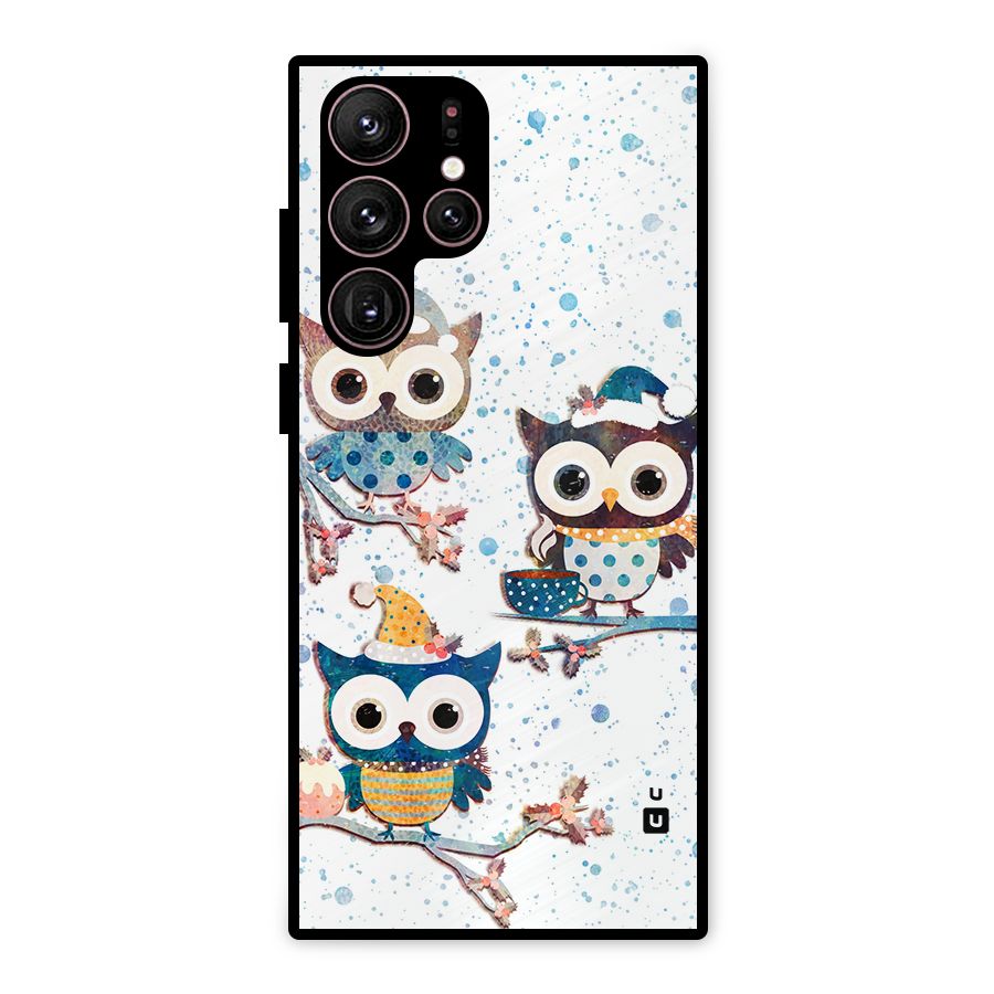 Winter Owls Metal Back Case for Galaxy S22 Ultra 5G