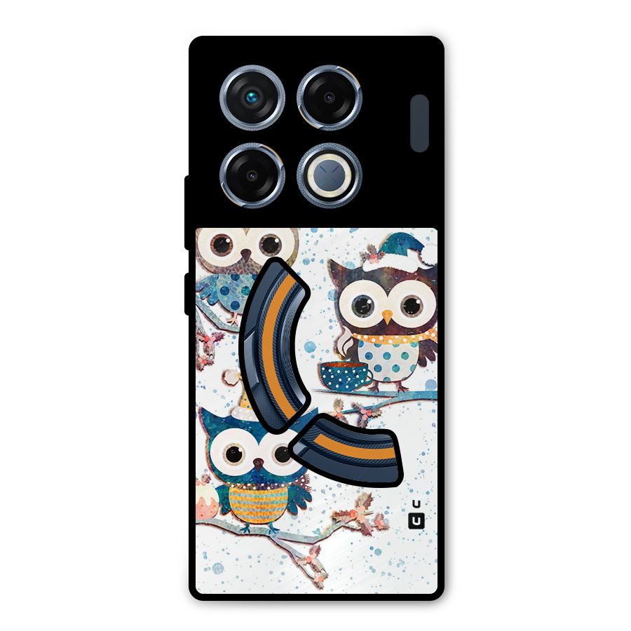 Winter Owls Metal Back Case for Infinix GT 20 Pro