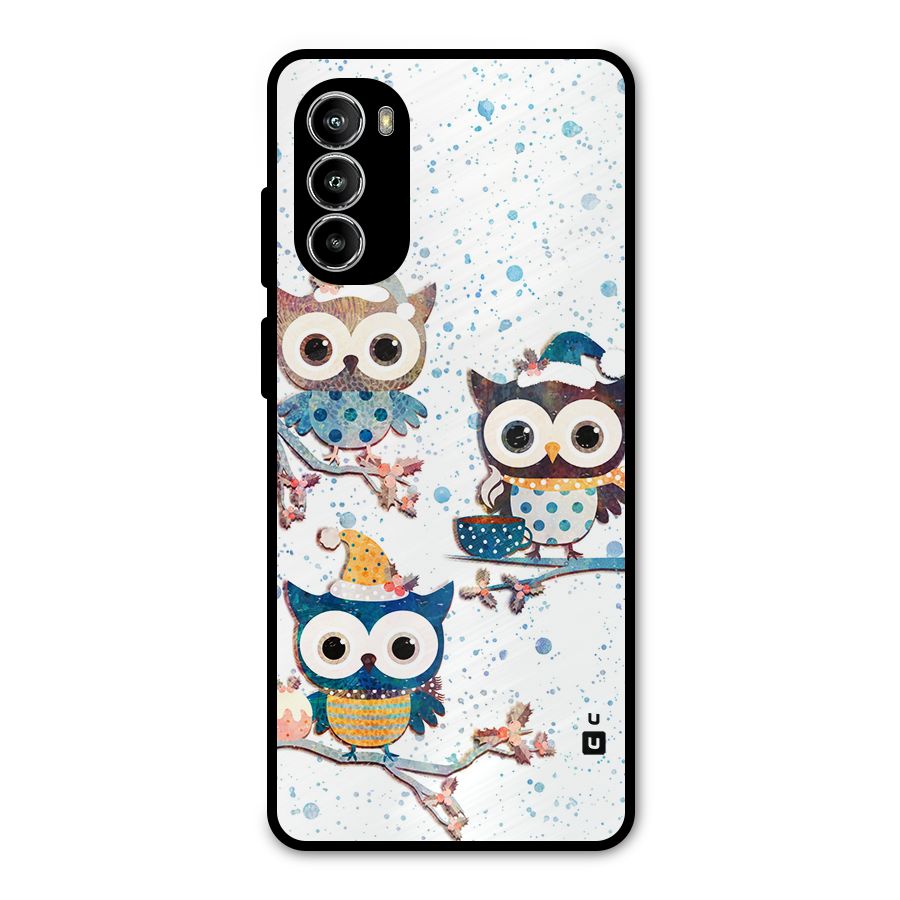 Winter Owls Metal Back Case for Moto G52