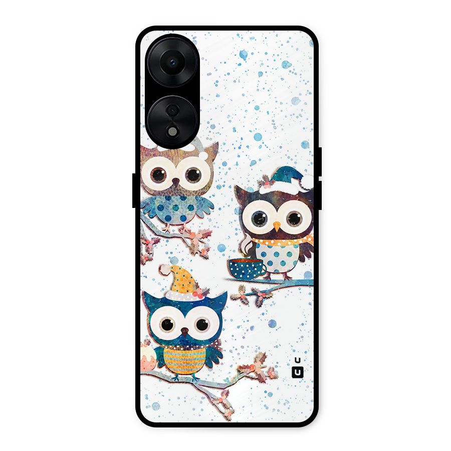 Winter Owls Metal Back Case for Oppo A78 5G