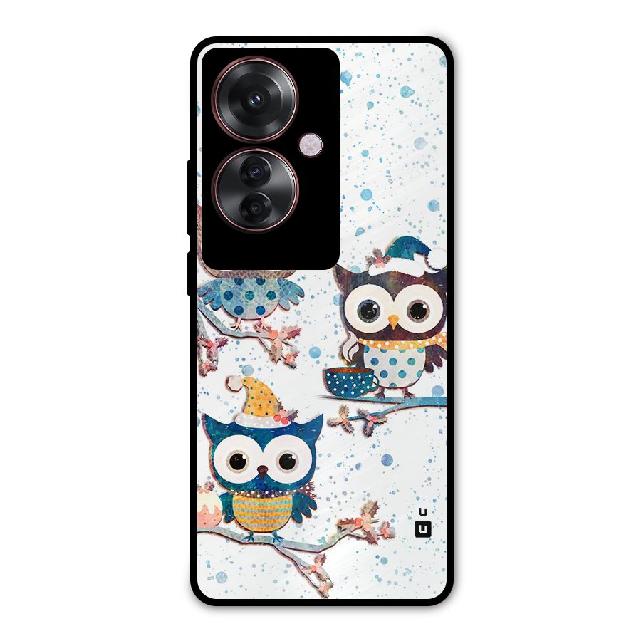 Winter Owls Metal Back Case for Oppo F25 Pro