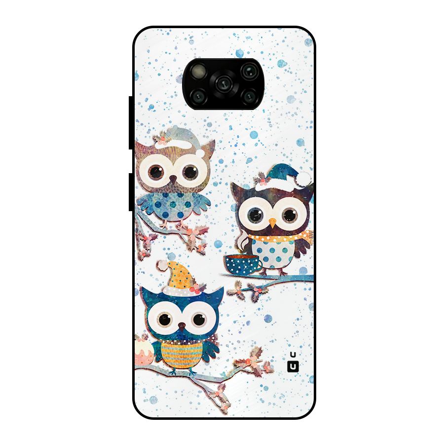 Winter Owls Metal Back Case for Poco X3