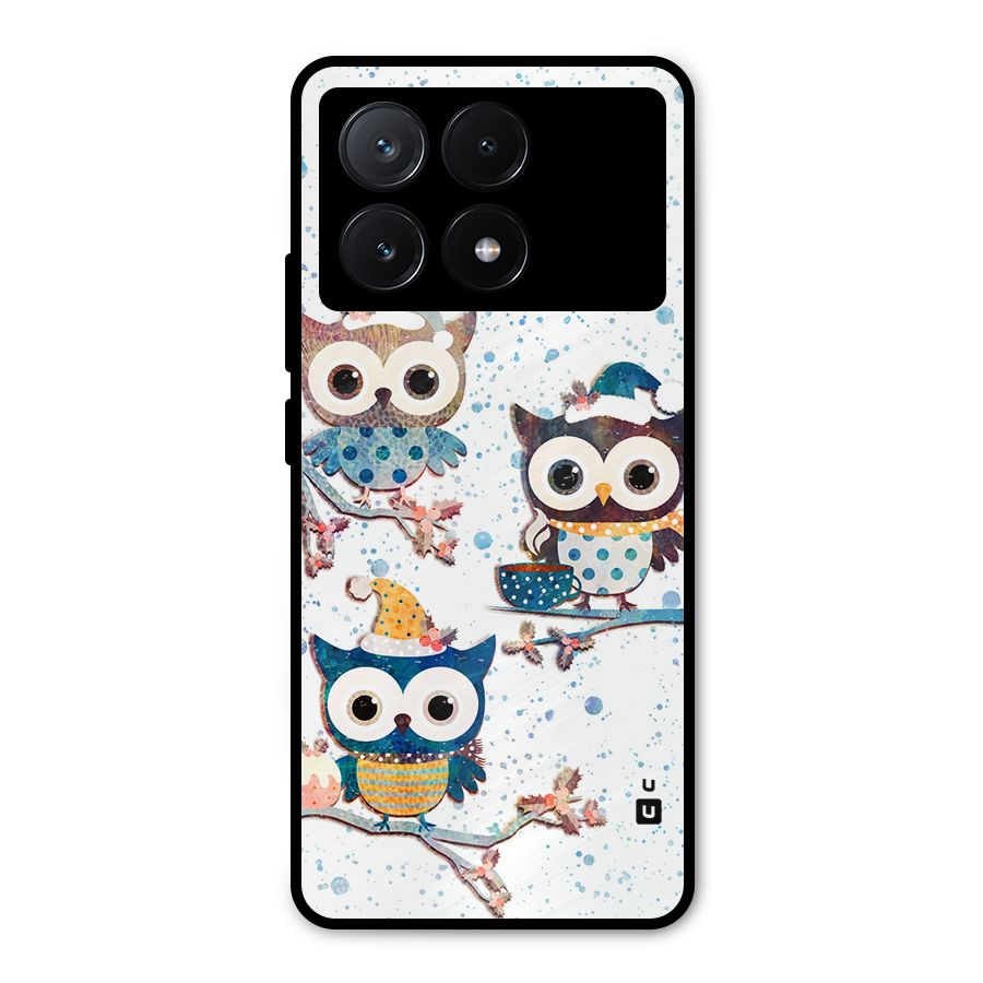 Winter Owls Metal Back Case for Poco X6 Pro