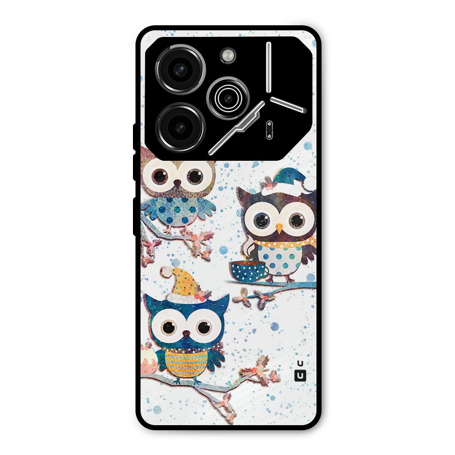 Winter Owls Metal Back Case for Tecno Pova 6 Pro