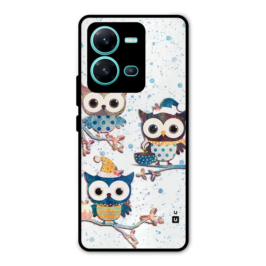 Winter Owls Metal Back Case for Vivo V25