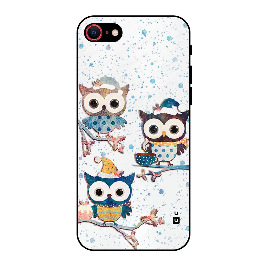 Winter Owls Metal Back Case for iPhone 8