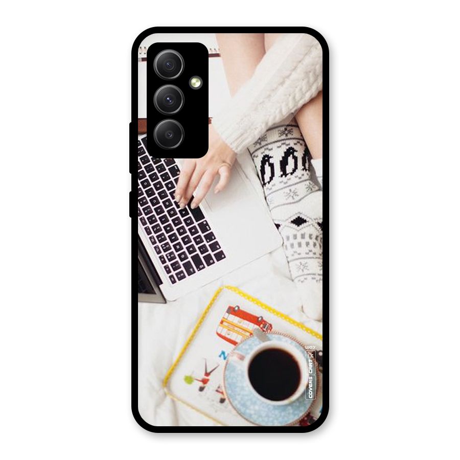 Winter Relaxation Glass Back Case for Galaxy A34