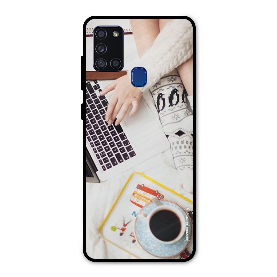 Winter Relaxation Metal Back Case for Galaxy A21s