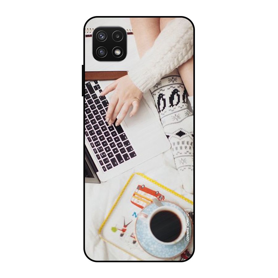 Winter Relaxation Metal Back Case for Galaxy A22 5G