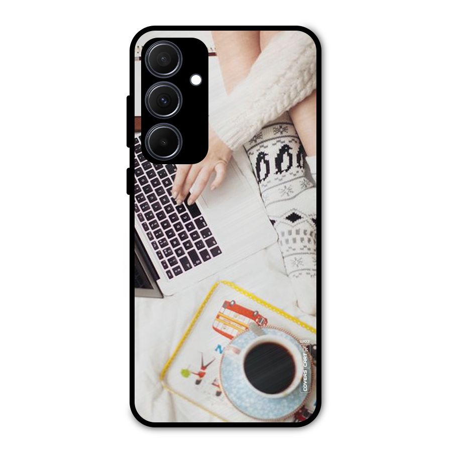 Winter Relaxation Metal Back Case for Galaxy A35