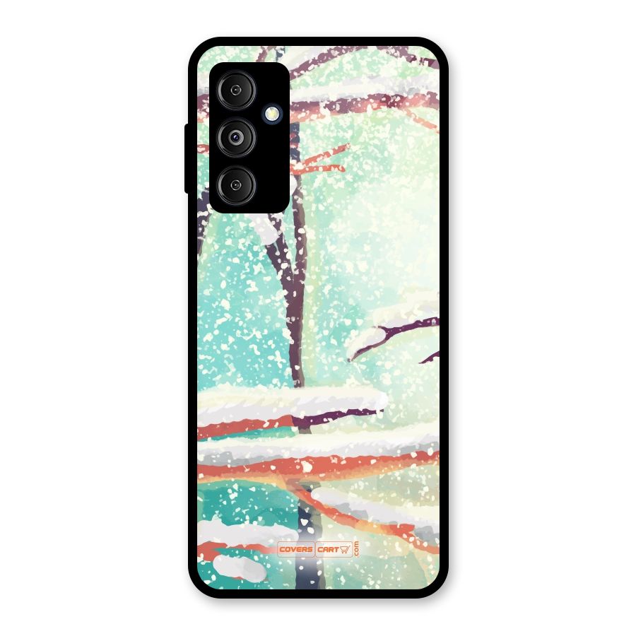 Winter Season Glass Back Case for Galaxy M14 5G