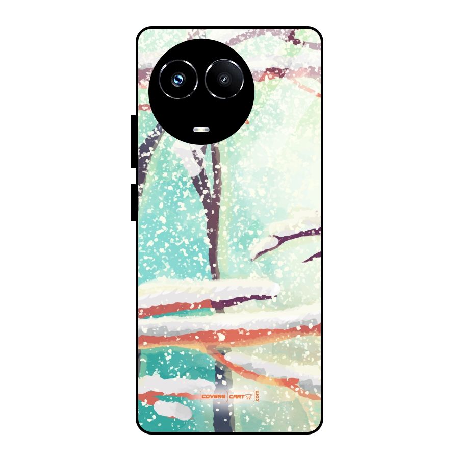 Winter Season Glass Back Case for Realme Narzo 60X