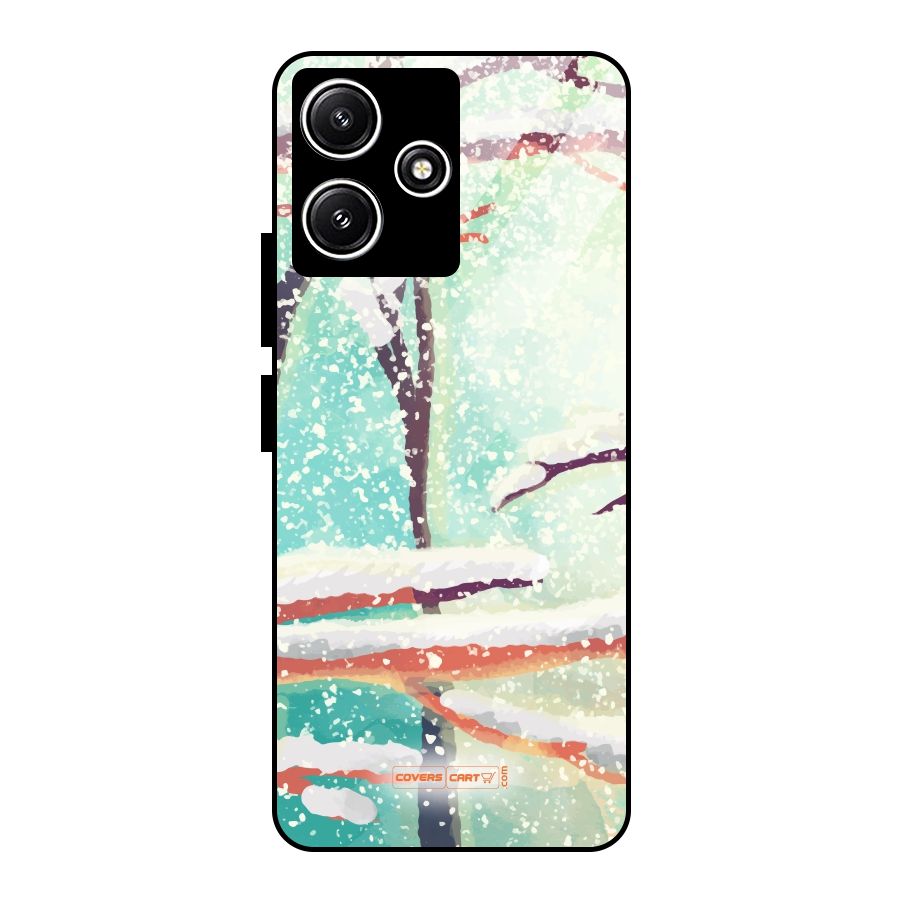 Winter Season Glass Back Case for Redmi 12 5G