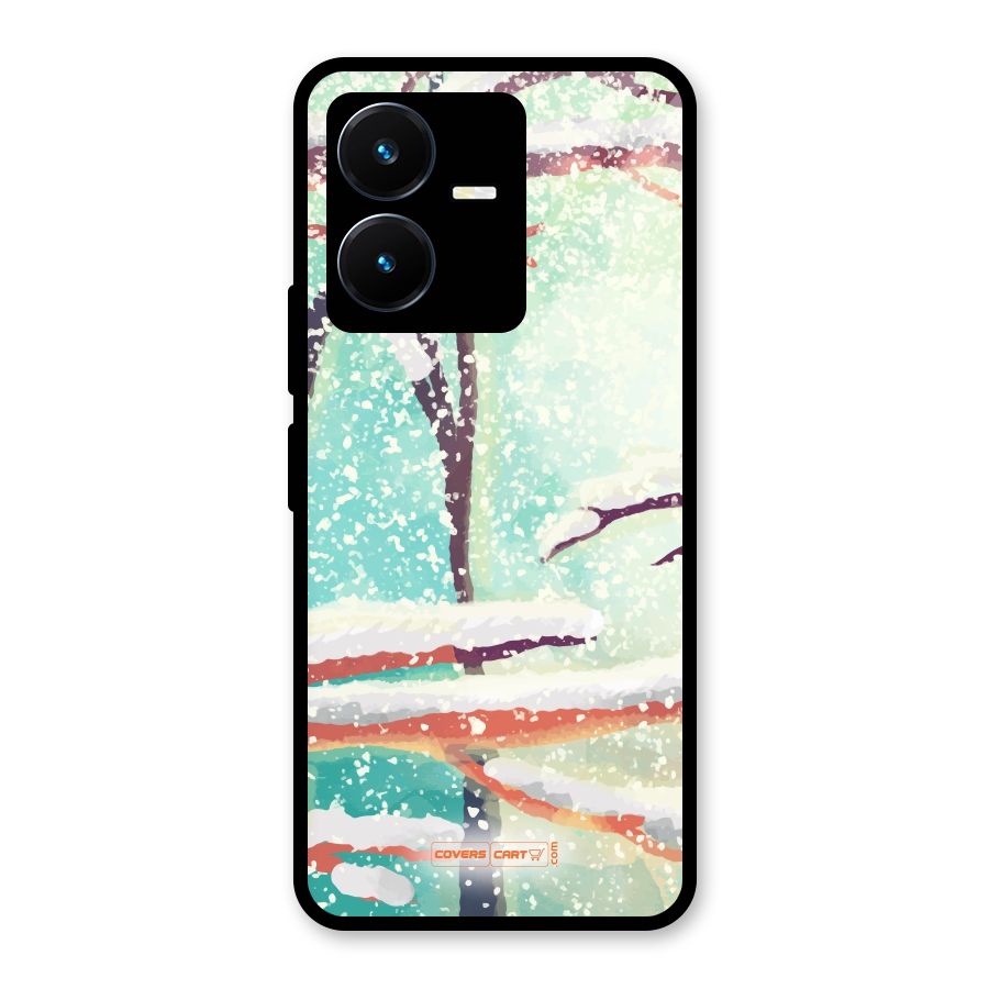 Winter Season Glass Back Case for Vivo Y22s