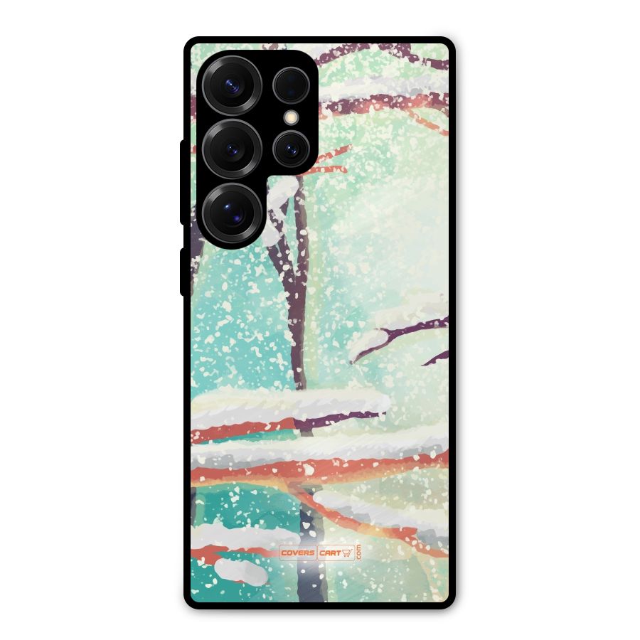 Winter Season Metal Back Case for Galaxy S25 Ultra
