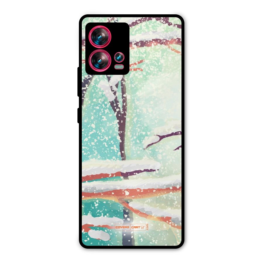 Winter Season Metal Back Case for Motorola Edge 30 Fusion