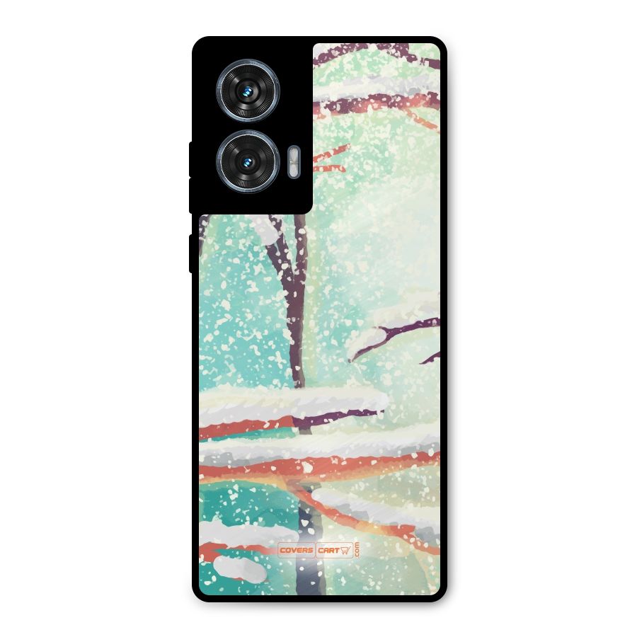 Winter Season Metal Back Case for Motorola Edge 50 Fusion