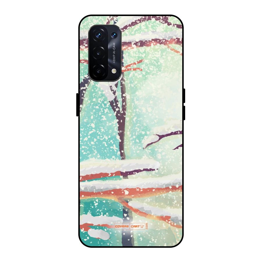 Winter Season Metal Back Case for Oppo A74 5G