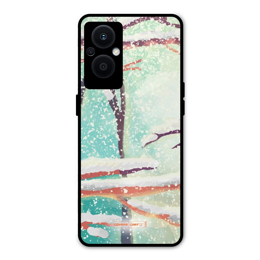 Winter Season Metal Back Case for Oppo F21 Pro 5G