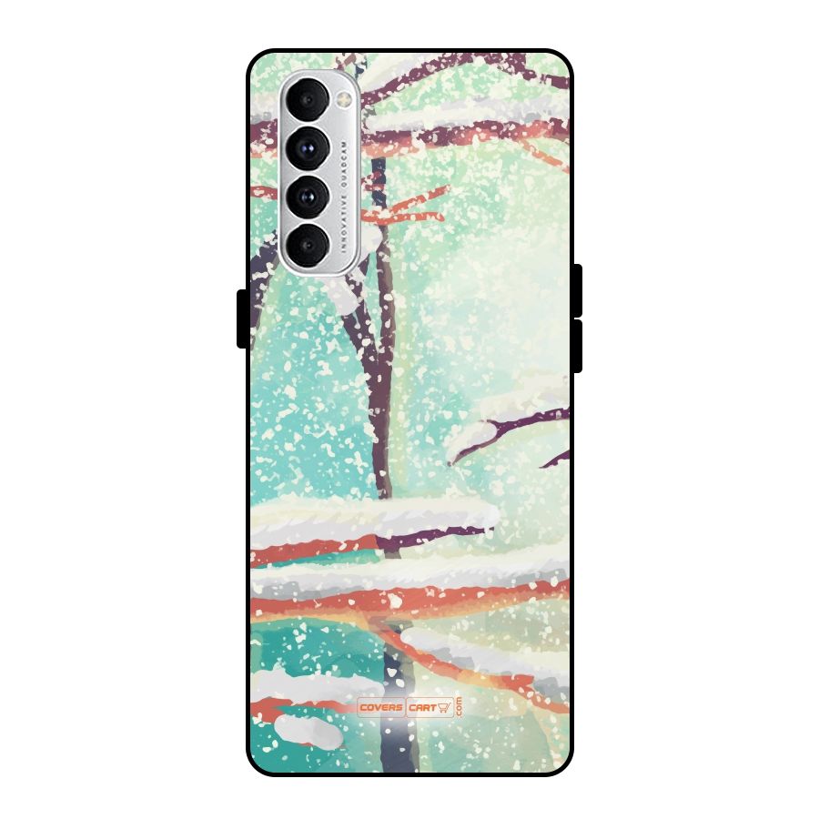 Winter Season Metal Back Case for Oppo Reno4 Pro