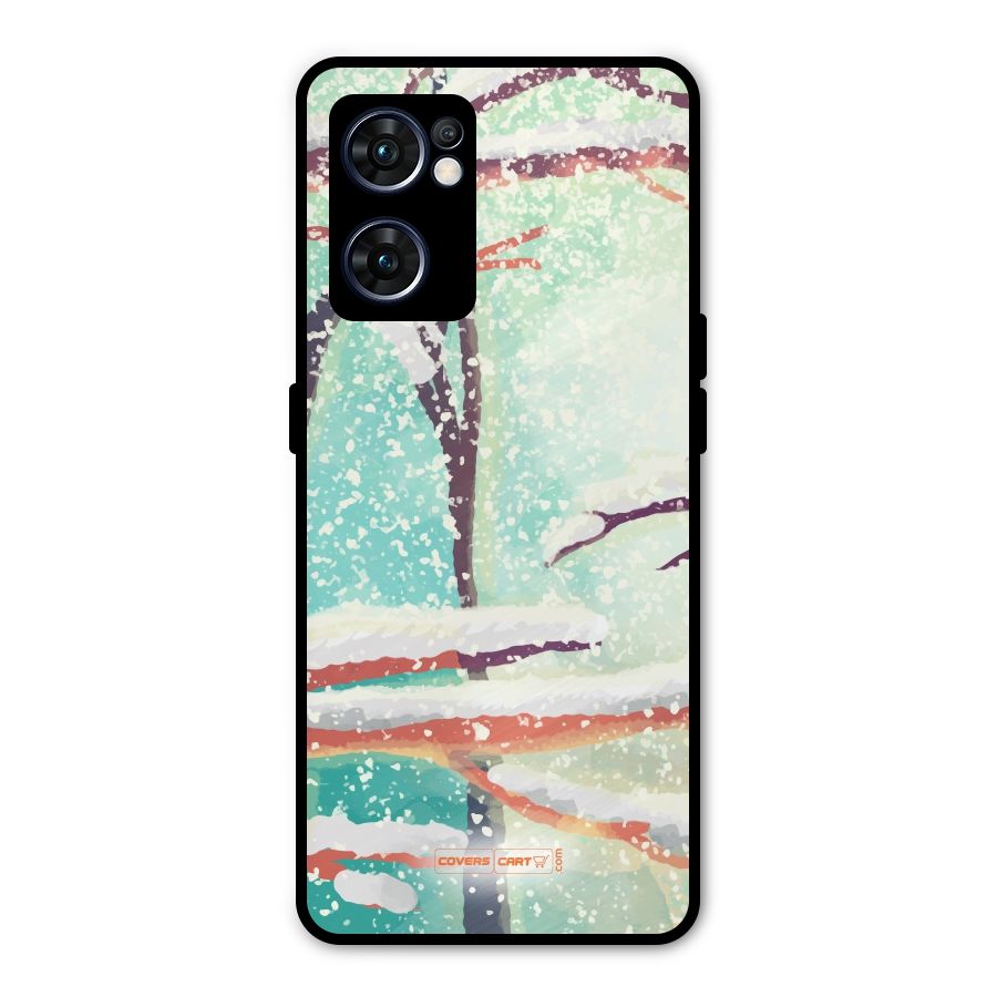 Winter Season Metal Back Case for Oppo Reno7 5G