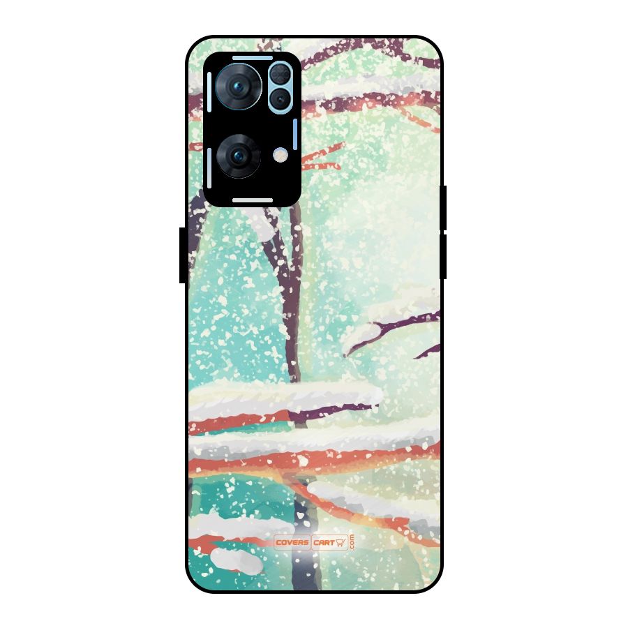 Winter Season Metal Back Case for Oppo Reno7 Pro 5G