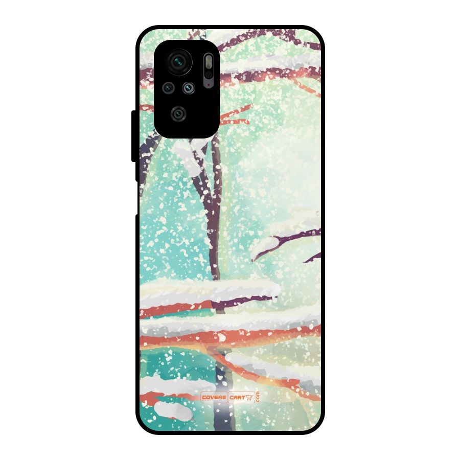 Winter Season Metal Back Case for Redmi Note 10S